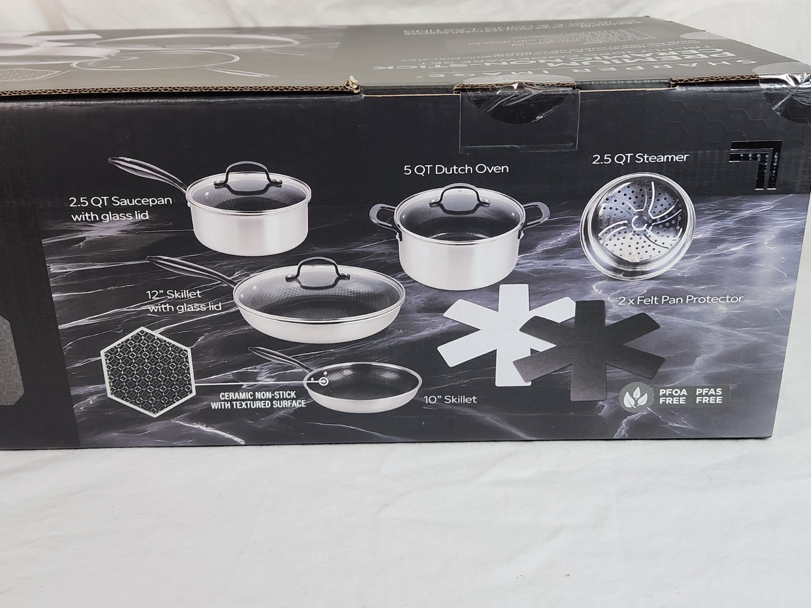 Sharper Image Premium Cookware 10pc Ceramic non stick Tri-ply