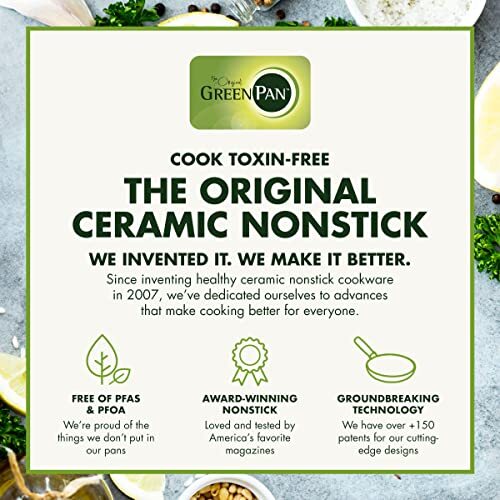 GreenPan SmartShape Healthy Ceramic Nonstick, 11″ Frying Pan Skillet, Black