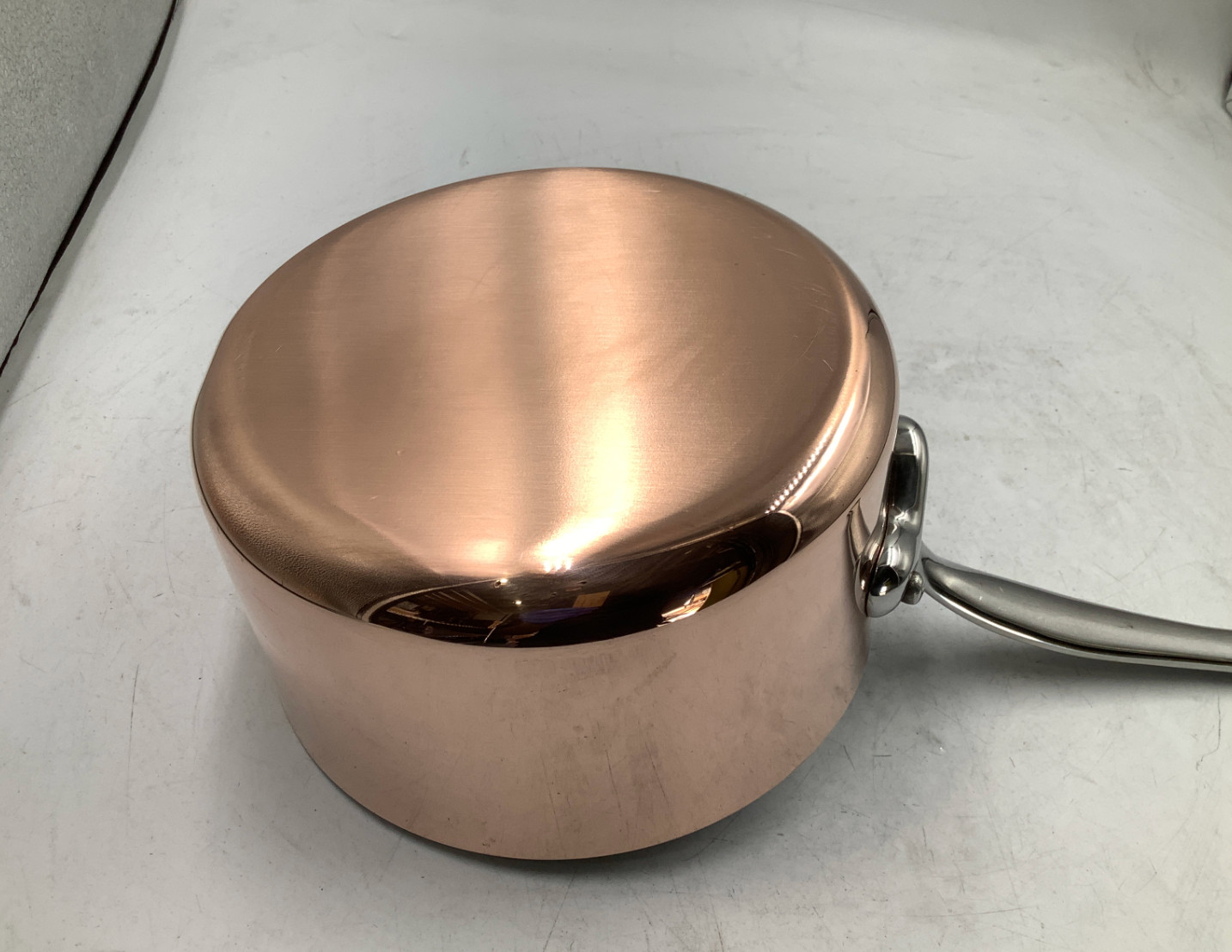 Mauviel M’Heritage 150 S Polished Copper & Stainless Steel Sauce Pan. 1.9 Qt
