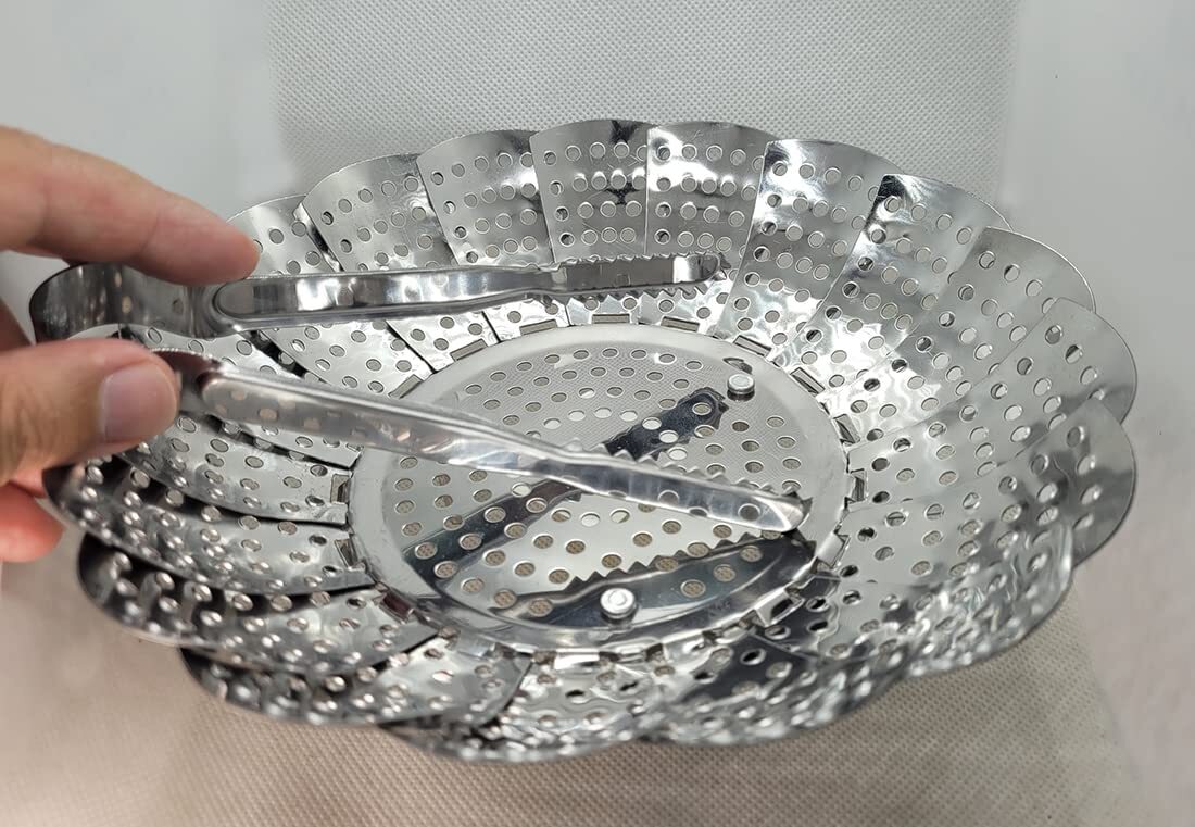 Adjustable Stainless Steel Steamer Basket Fits Various Pot Sizes 5.1″-8.6″