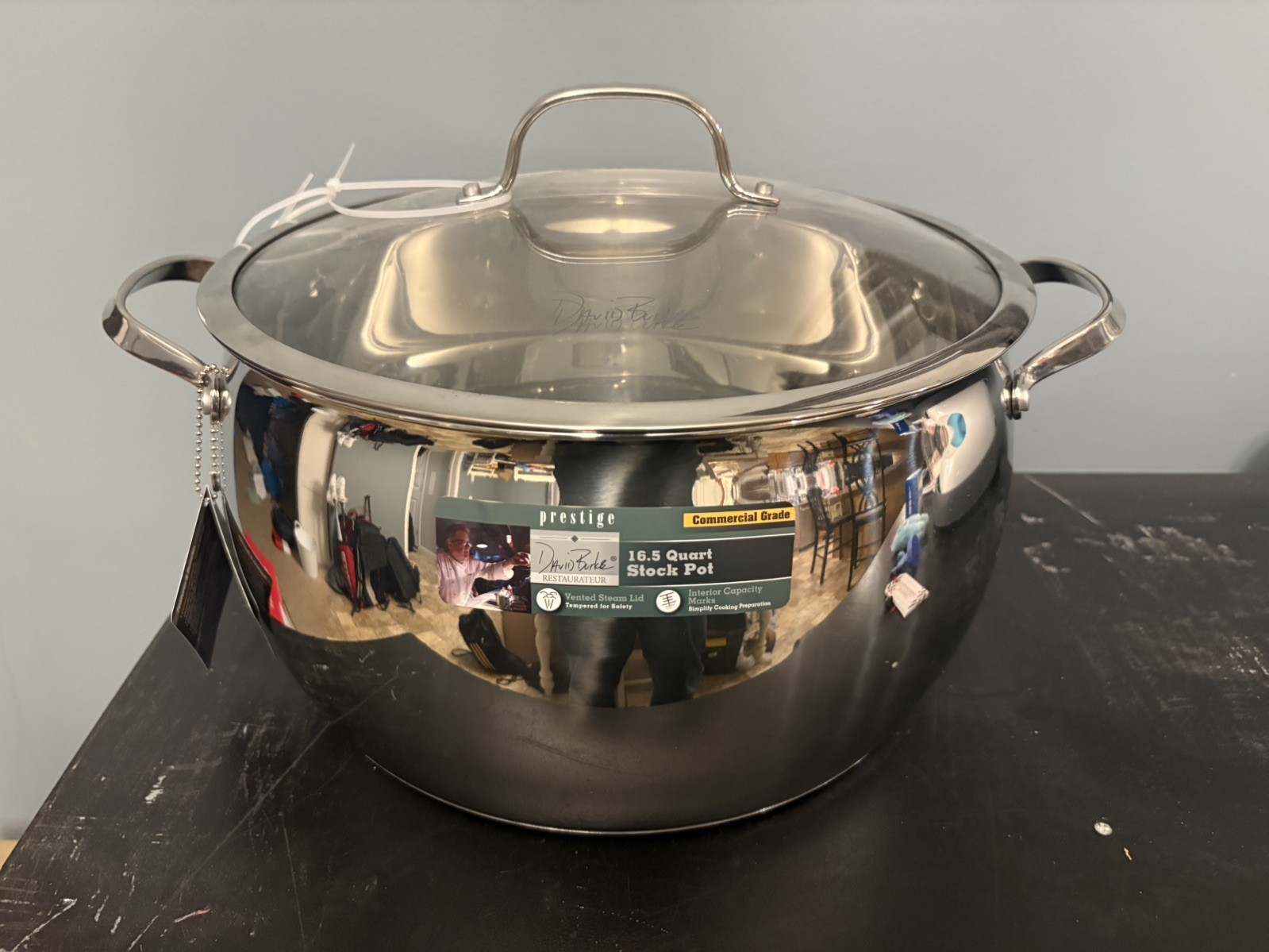 David Burke 16.5-qt 12.5″ Prestige Stainless large Stock Pot Lid commercial