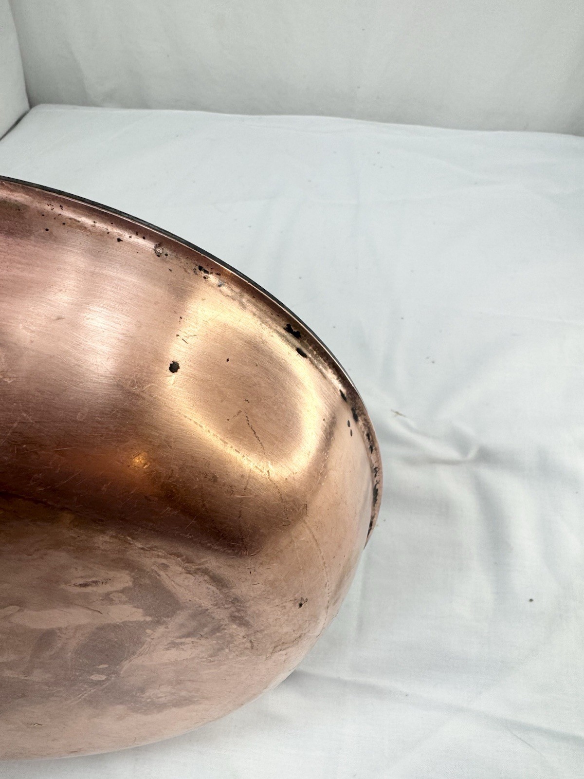 Vtg Cop R Chef 10.5″ Copper Frying Pan Skillet SS Brass USA 2″ high FreShip Read
