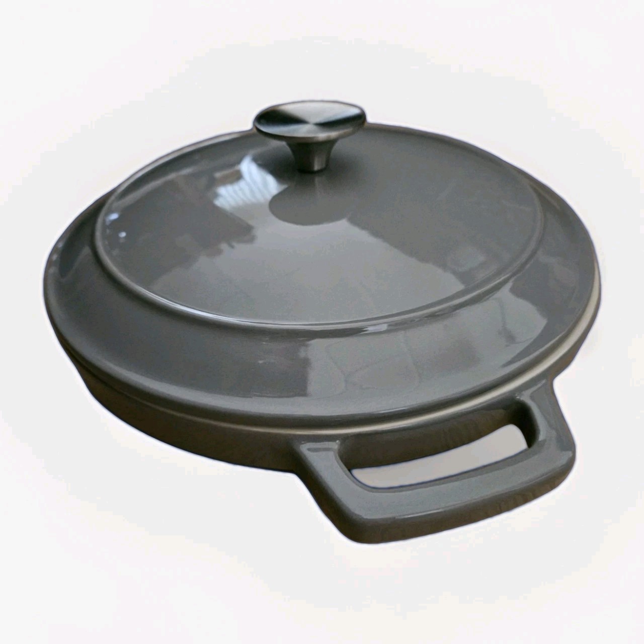 Servappetit Grill Pan W/ Lid Ceramic 10″ Stackable Gray New! MSRP $40
