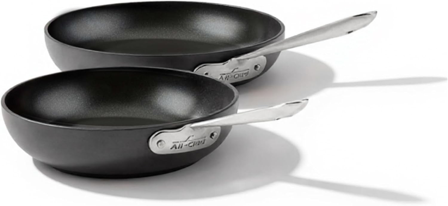 All-Clad HA1 Nonstick Fry Pan Set 8″&10″ Induction 500F Black