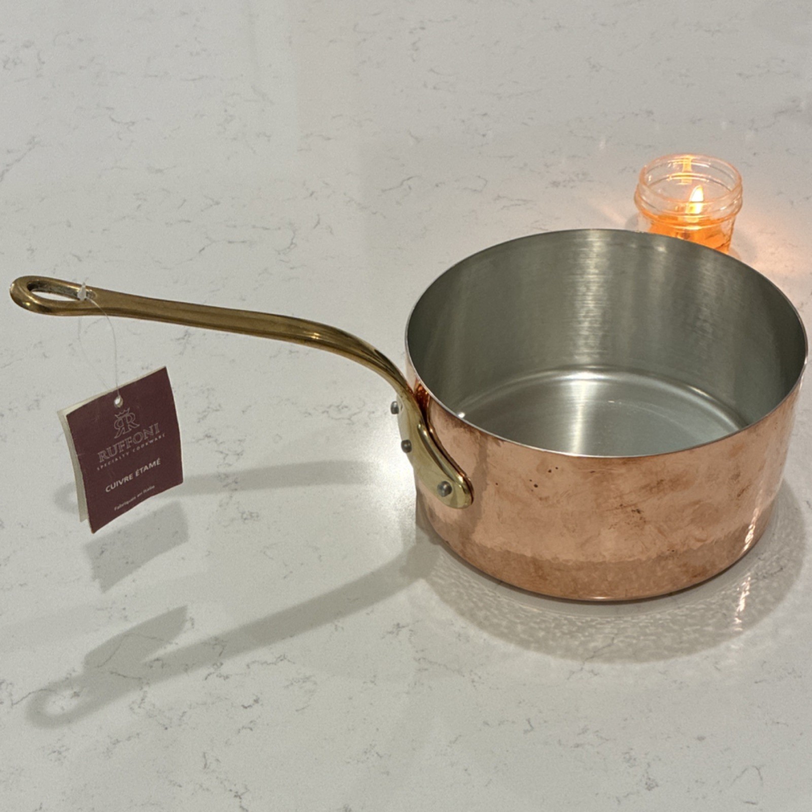 Ruffoni Tin Lined Copper Saucepan 20cm Brass Handle Made in Italy 110420