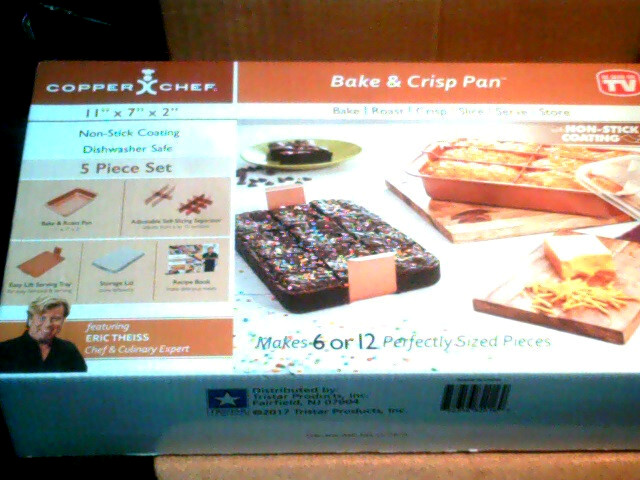 NIB Copper Chef Bake & Crisp Pan Roast Bake Crisp Slice Non-Stick 11″ X 7″ X 2″