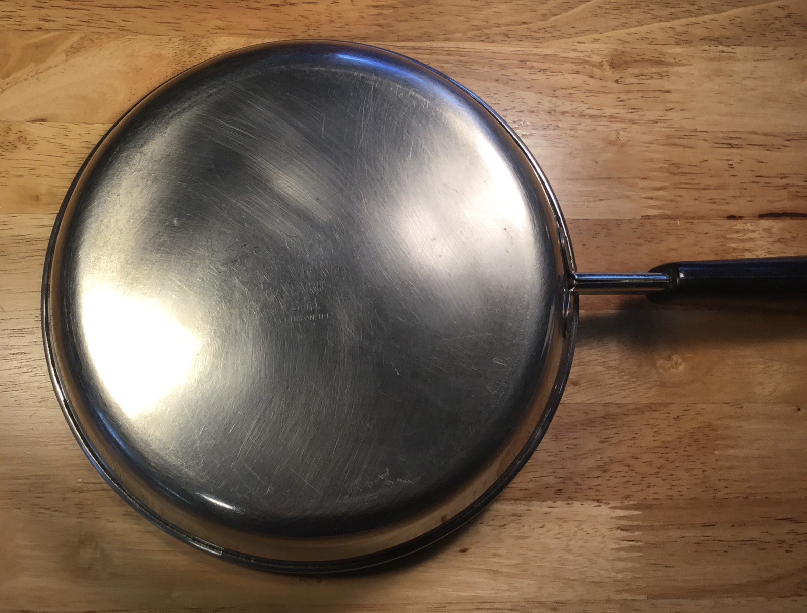 Vtg Revere Ware 8” Skillet Pan Stainless Steel w/Lid~ Clinton, IL
