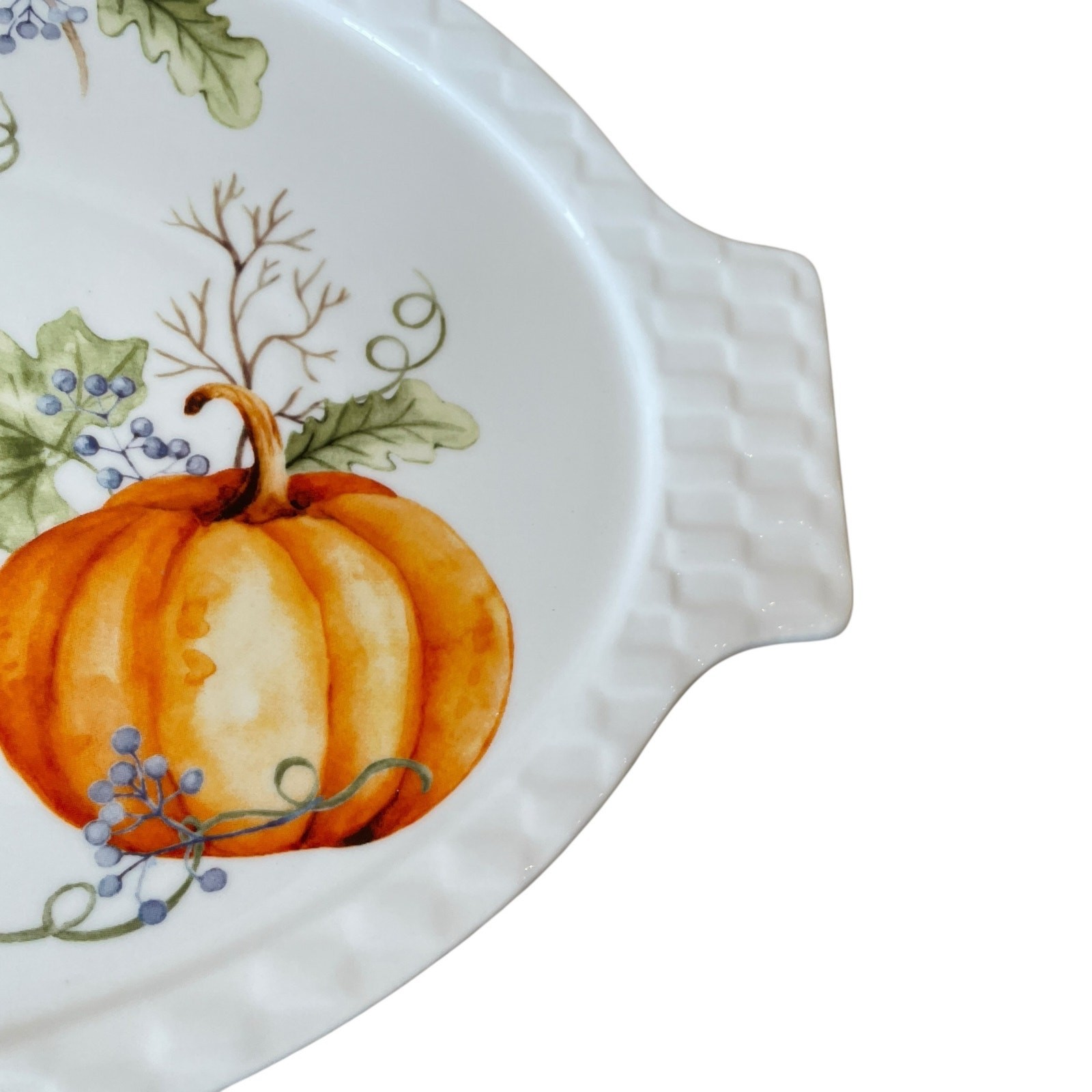 Grace Pantry Oval Oven Safe Baker Casserole w/ Lid 11in Fall Thanksgiving NEW