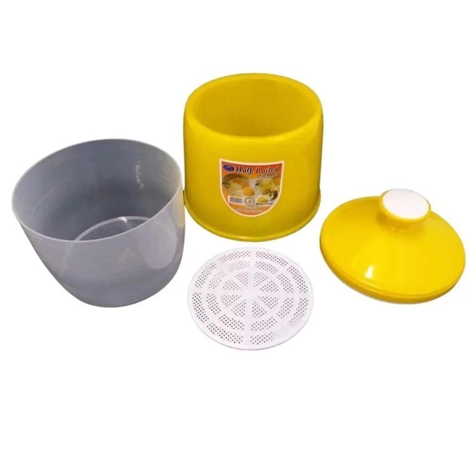 New Half Boiled Egg Maker Malaysian Style Original Made in Malaysia Yellow