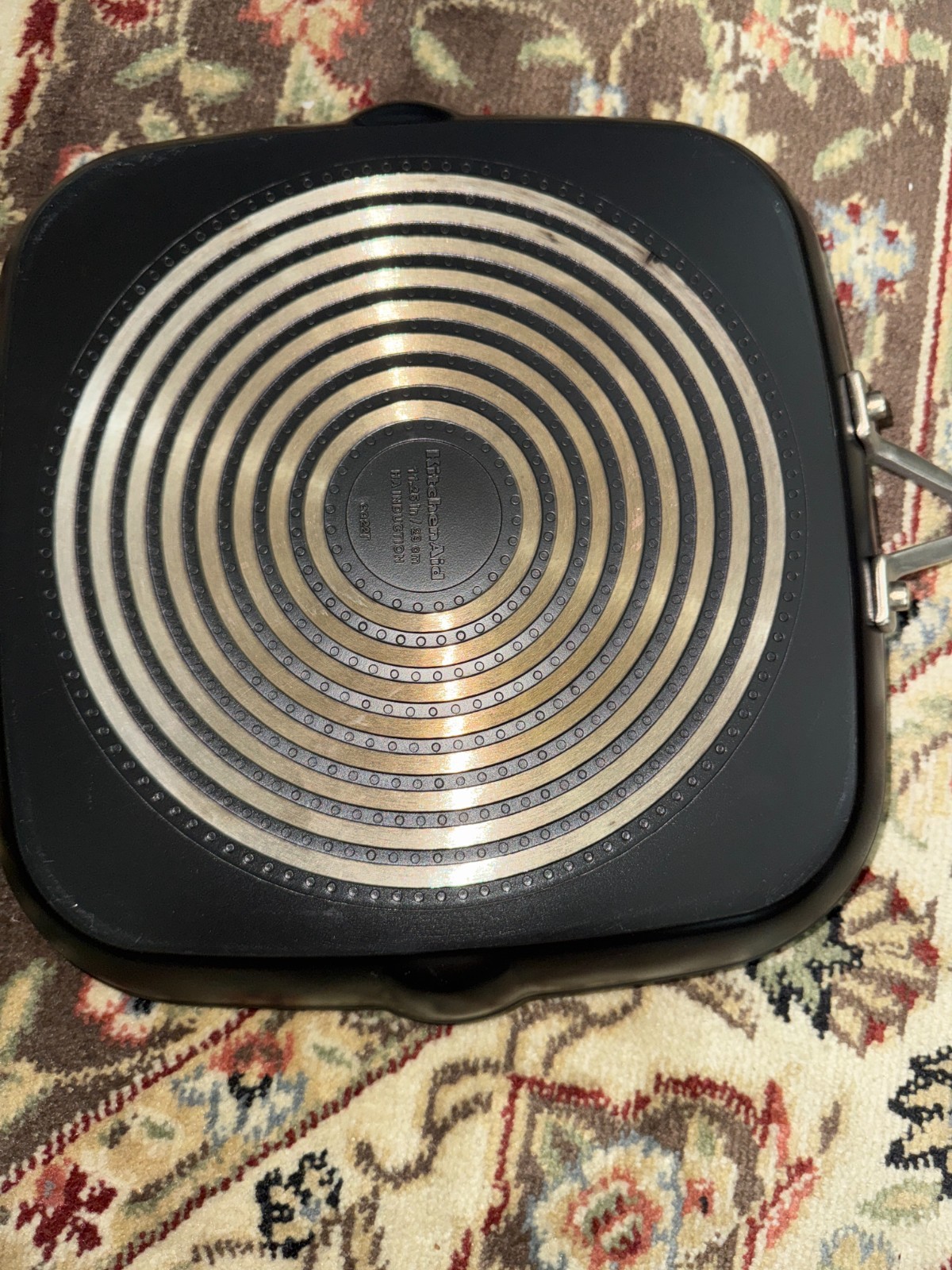 KitchenAid 11.25 inch Hard Anodized Square Grill Pan, Onyx Black