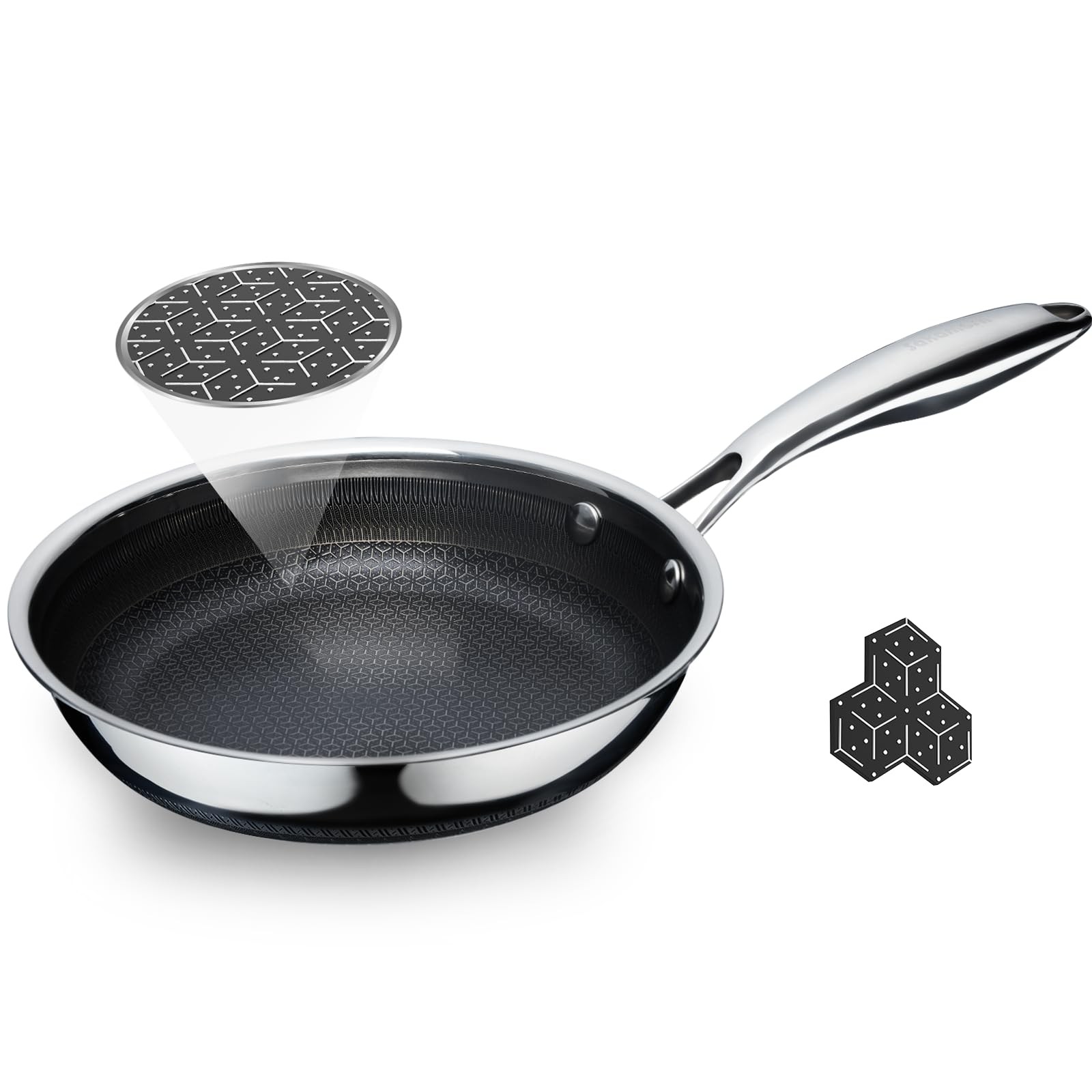 Hybrid Non Stick Frying Pans, 8 Inch 8 inch Nonstick Pan, Silver