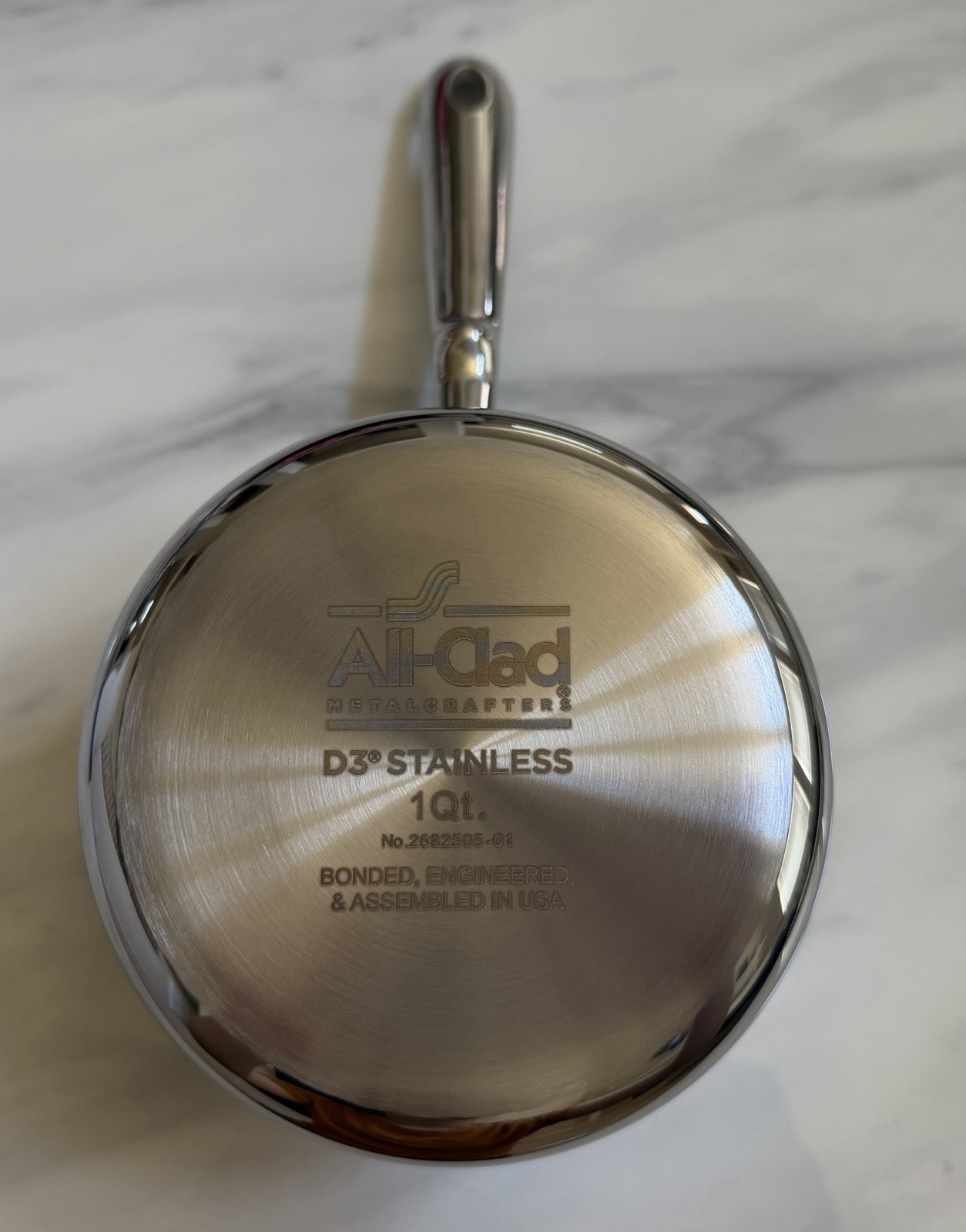 All-Clad D3 Polished Stainless Steel 1 Quart Saucepan NEW