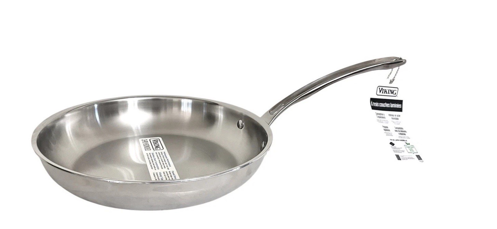 New Viking 3-Ply Stainless Steel Clad 10″ Frying Fry Pan Sauté