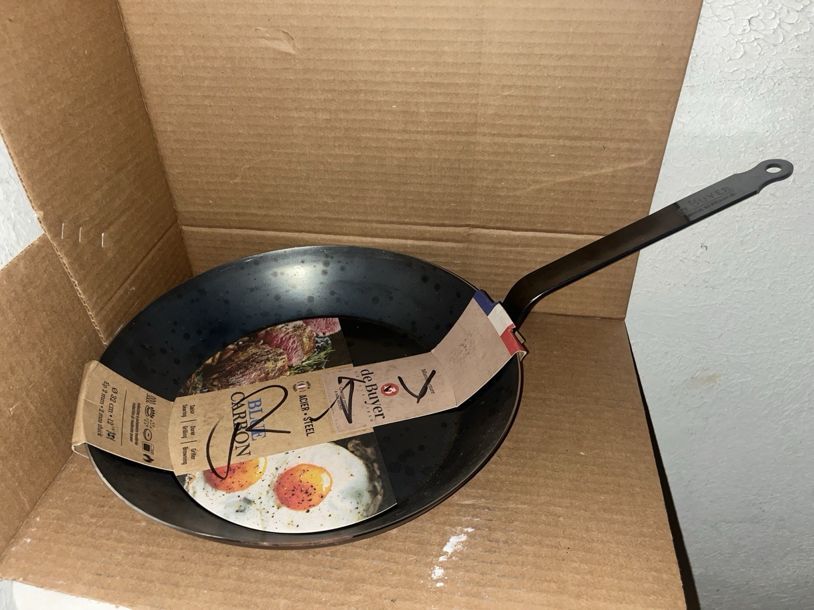 De Buyer Blue Carbon Steel Acier Steel Omelet Pan 12.5” Made In France