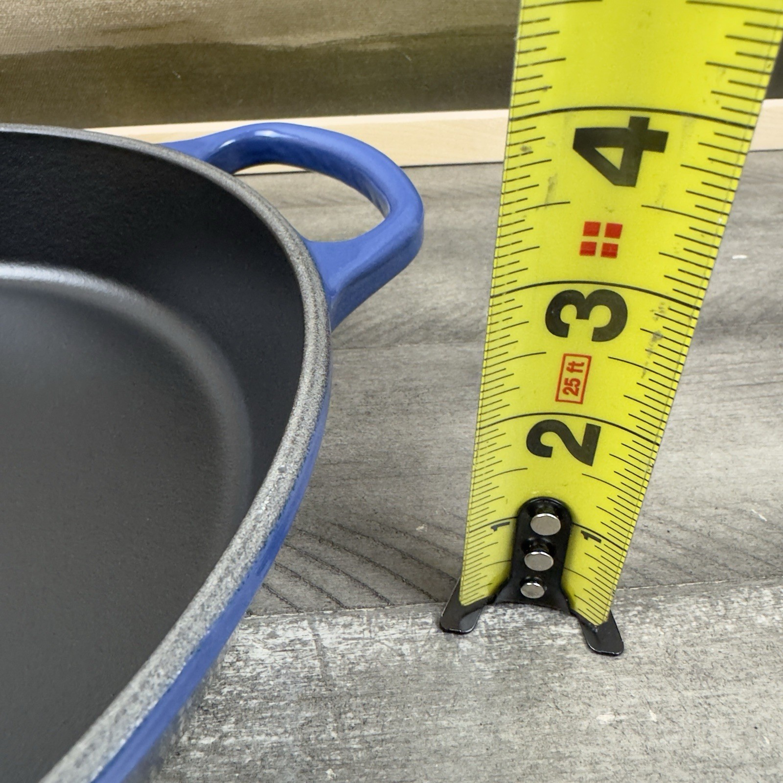 Le Creuset Signature Enameled Cast Iron Deep Skillet 10 1/4” Lapis Scuffed Read