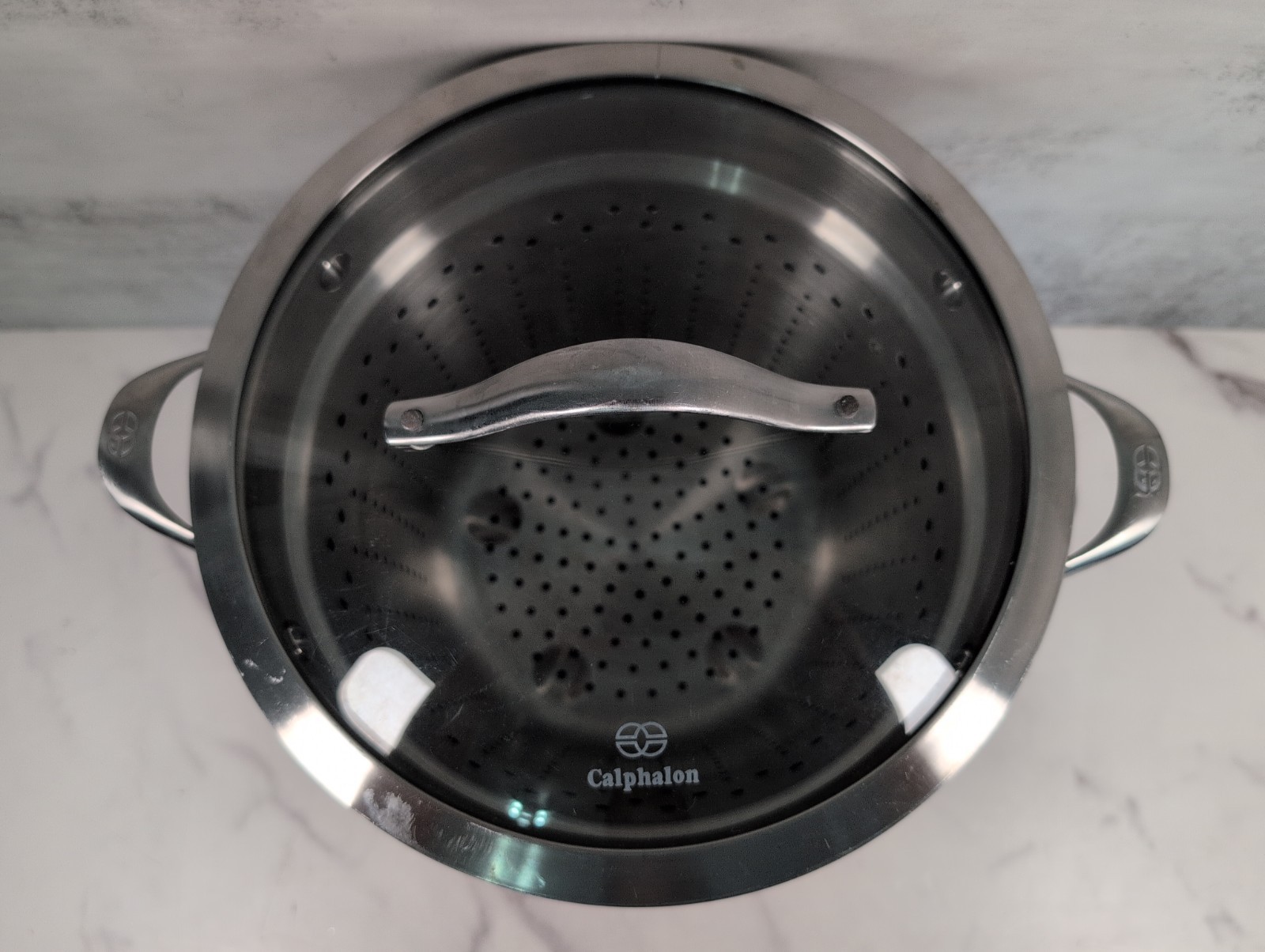 Calphalon 3 Piece 8 Quart 8608MP Stockpot & Steamer w/Glass Lid