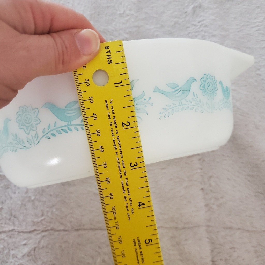 Pyrex Bluebird Oval Casserole 1.5qt Glass Lid – Turquoise & White 043