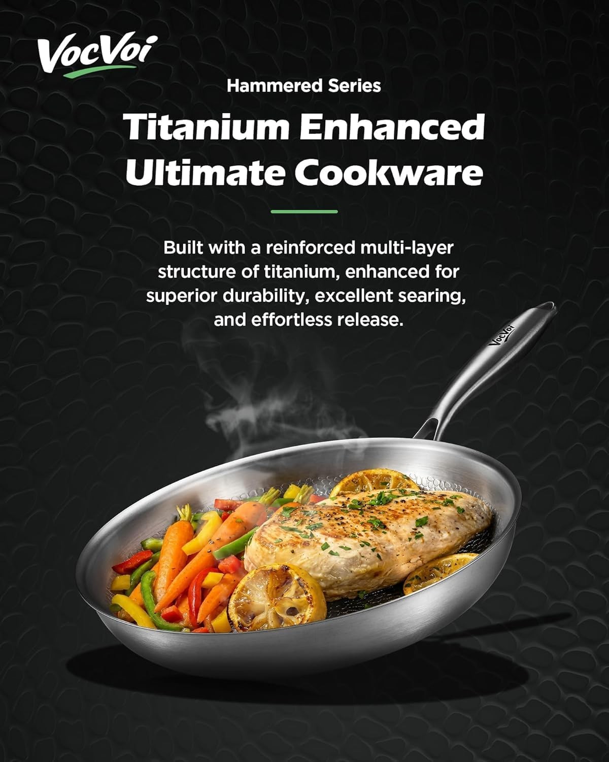 Titanium pans for cooking,12″ frying pan,butter warmer skillet | Uncoated
