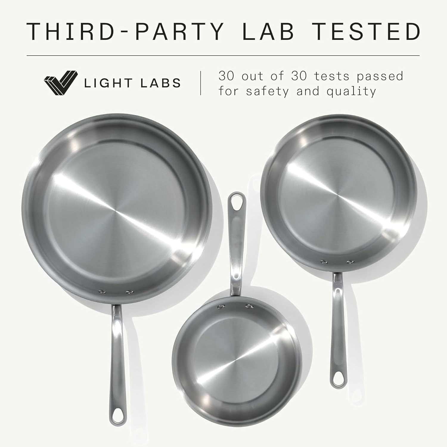 Made In 3-Piece Stainless Frying Pan Set 8 10 12in