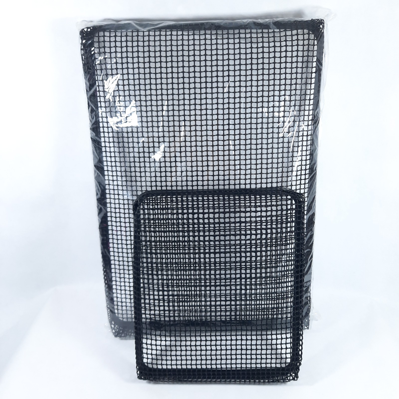 Planit Crisp-Ease Oven Crisper Trays Set of 2 NEW Black Mesh 12×17 and 8.5×10