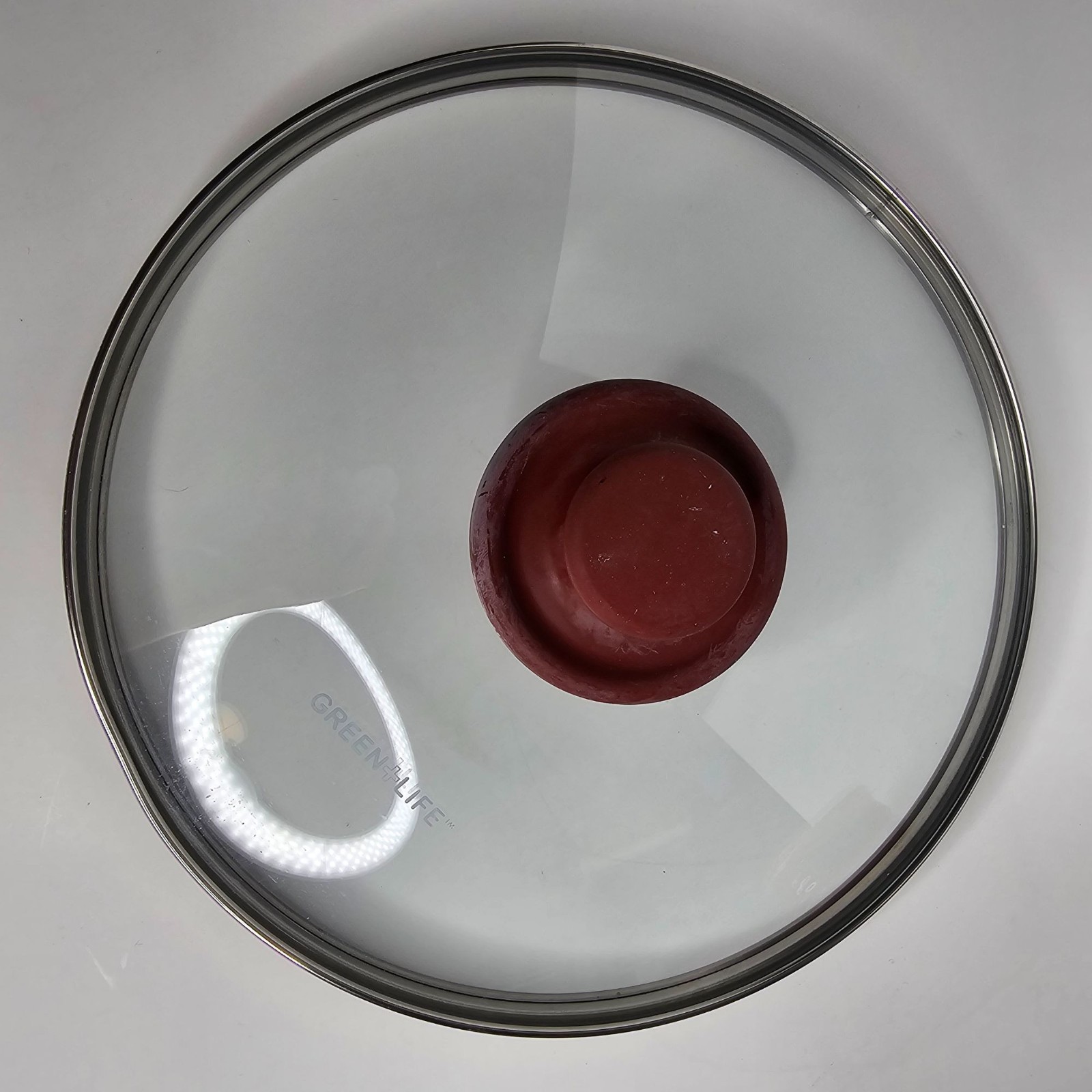 Green Life 9.25″ Diameter Glass Pot Skillet Lid Replacement Red Cool Knob
