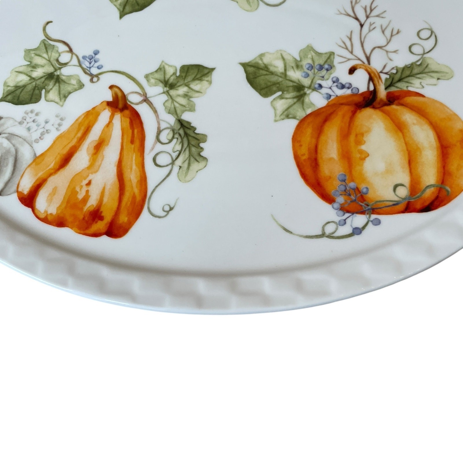 Grace Pantry Oval Oven Safe Baker Casserole w/ Lid 11in Fall Thanksgiving NEW
