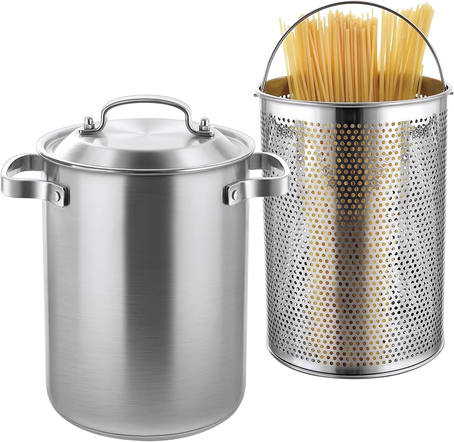 Asparagus Pot, Stainless Steel Asparagus Steamer 4.3L/1.14Gal 3-Ply Base