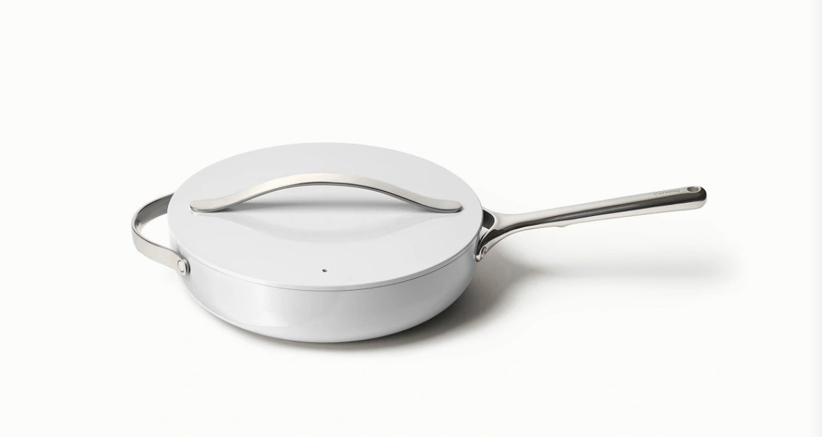 Caraway Nonstick Ceramic Saute Pan 4.5 qt Gray with Lid 11.8 in