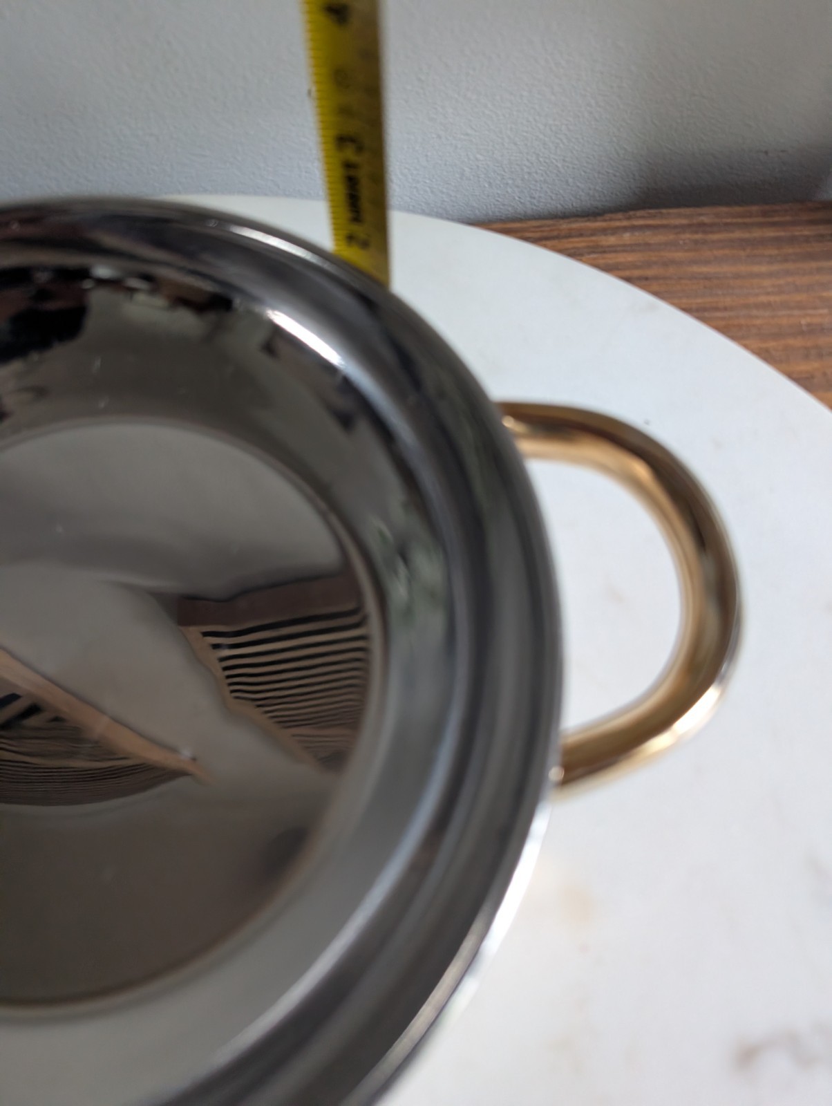 Cuisine Cookware 8″ 18/10 Stainless Steel 3-Ply Covered Pot Glass Lid