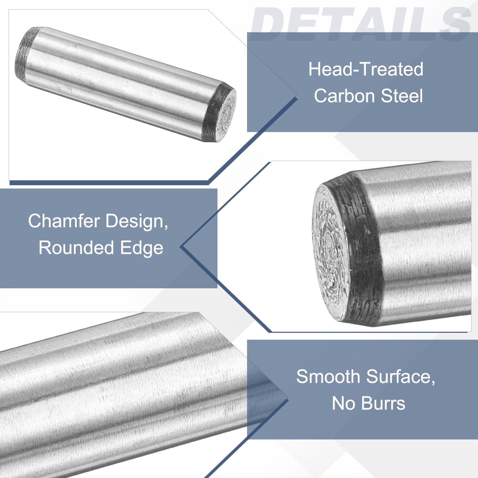2pcs 1/2″x1-3/4″ Steel Bolts Round Rod Silver