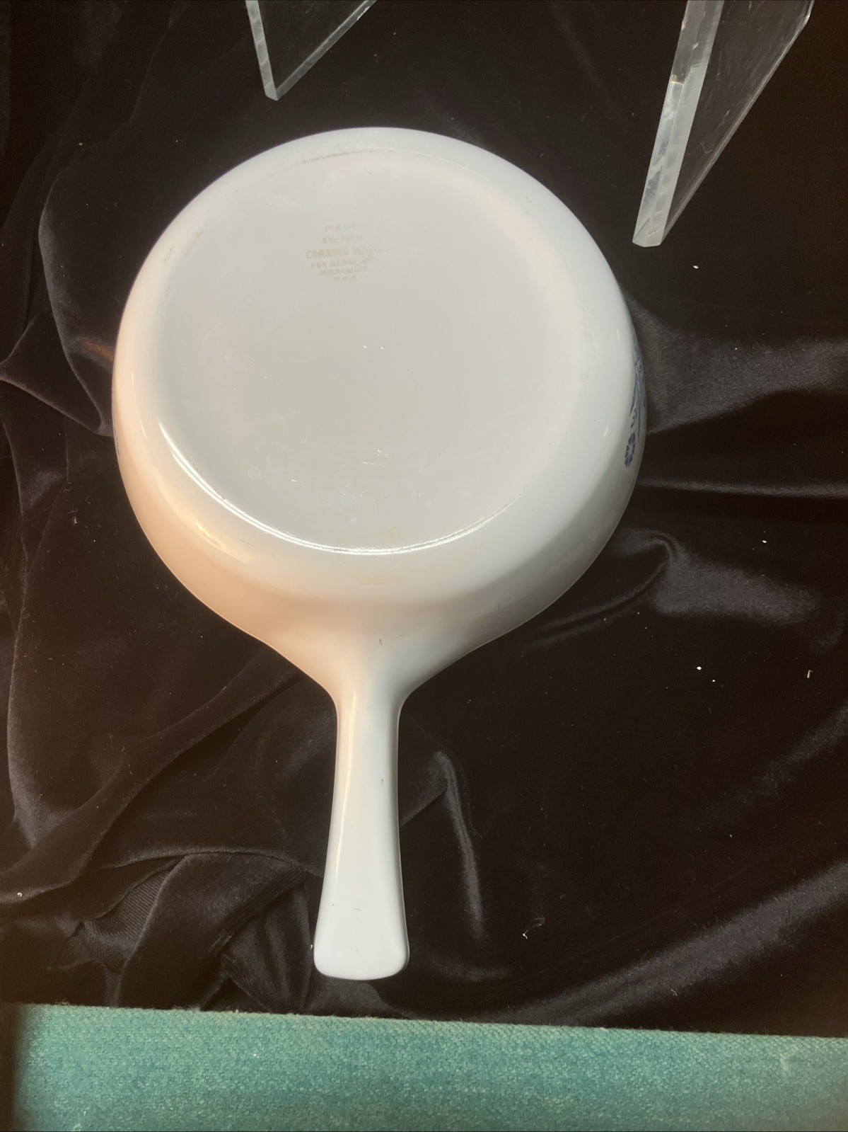 Corning Ware Blue Cornflower Skillet 6½” P-83 & Pyrex Lid Fry Pan Cookware Vtg.