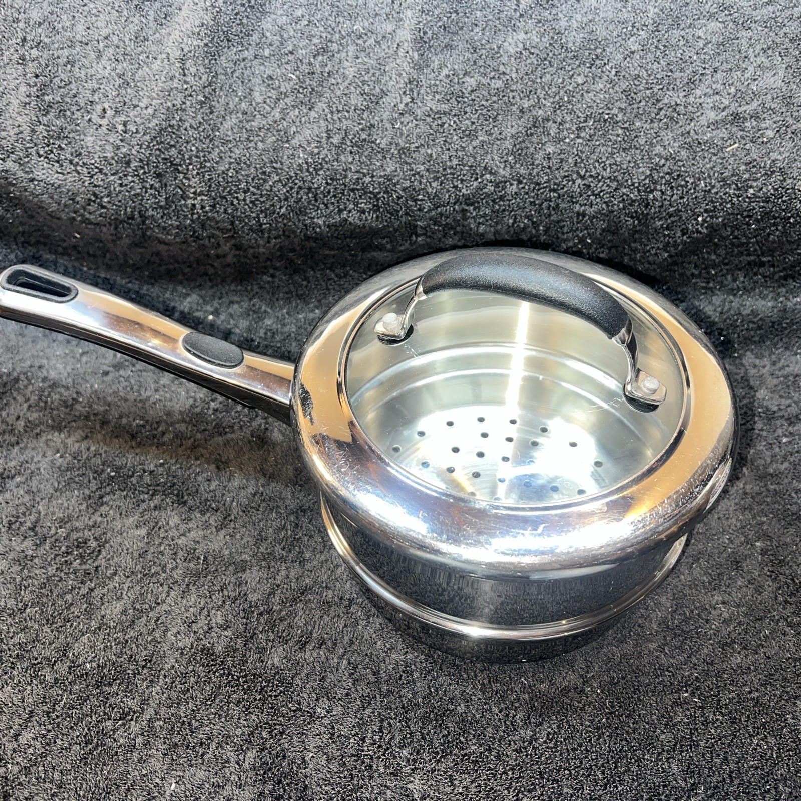 Stainless Steel Steamer Insert with Glass Lid 7.5 Inch Silver Universal Cookware