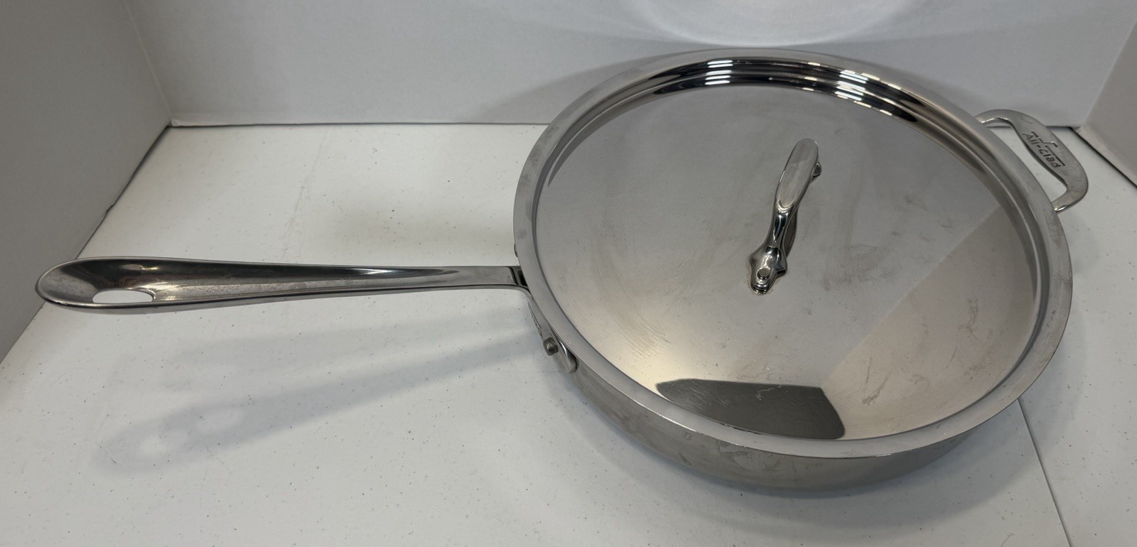 All-Clad D3 Stainless Steel 11” Saute Pan 3 Qt Made In USA with Lid