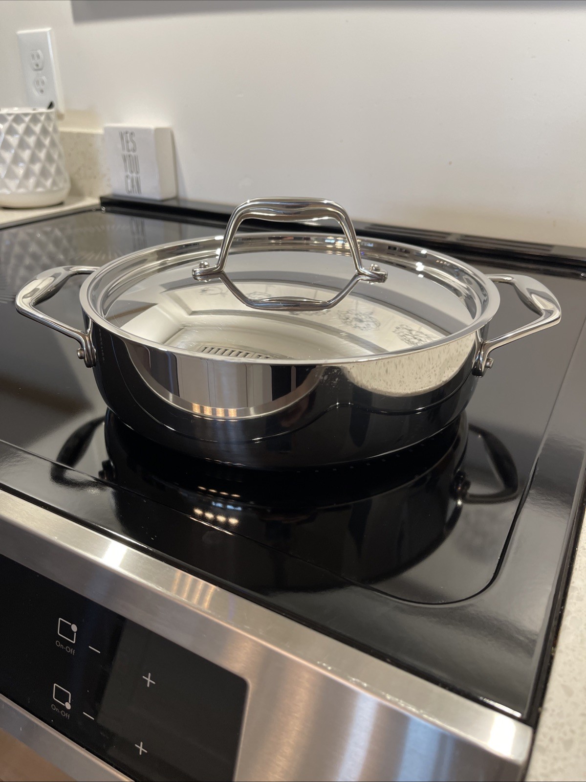 Tramontina Dutch Oven Tri-Ply Clad Induction Stainless Steel 3QT Handles Brazil