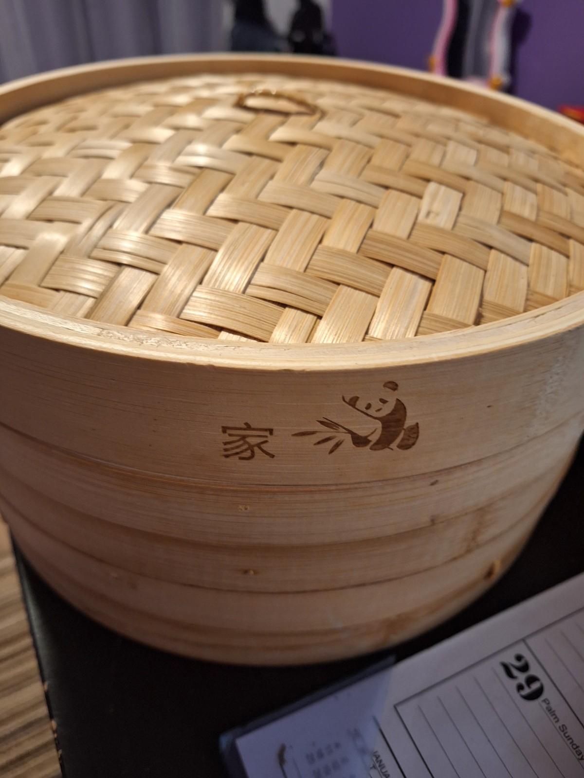 2-Tier Bamboo Steamer with Lid and Stackable Trays for Gas or Electric Stoves