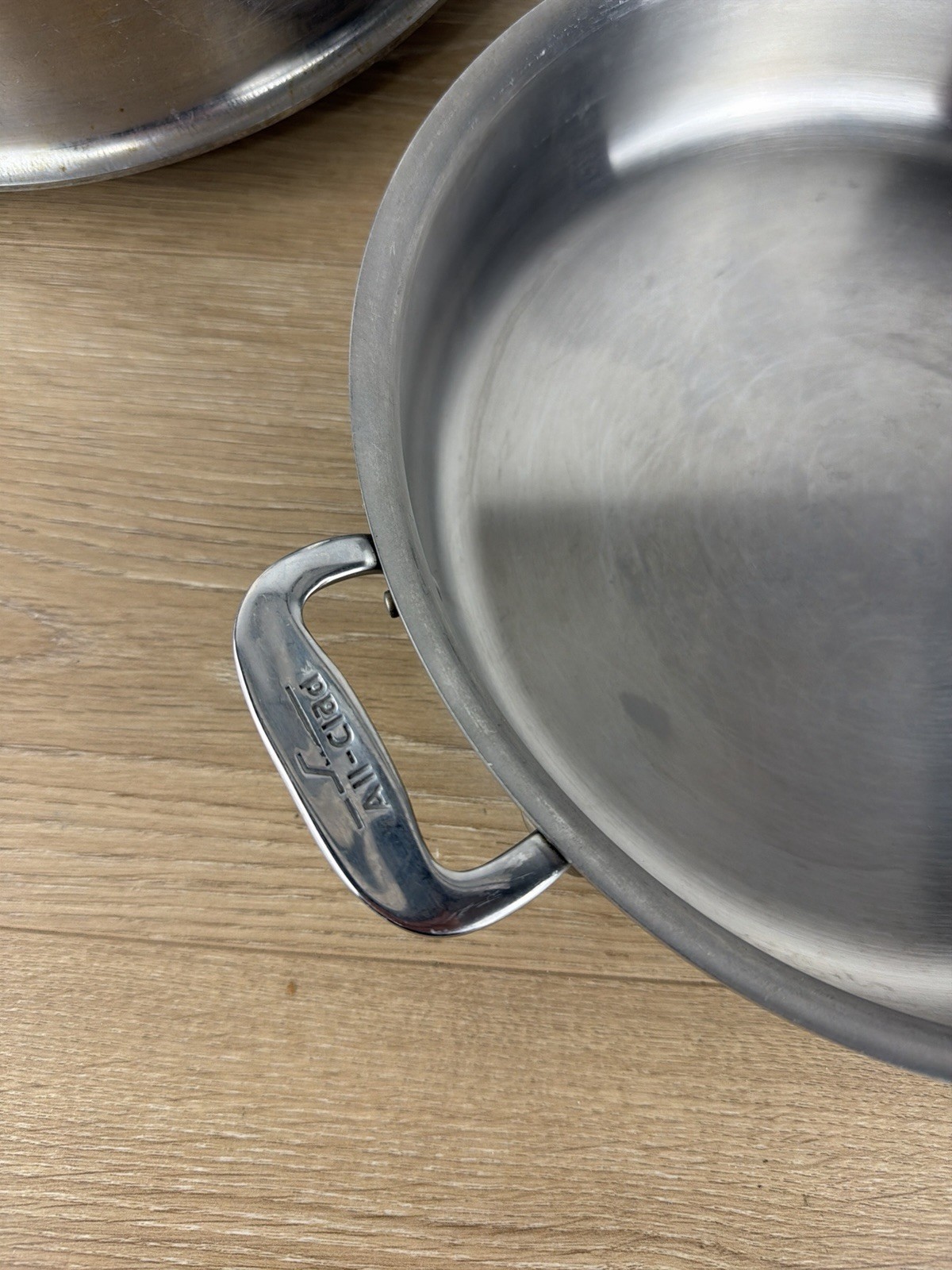 2 All Clad 11 Inch Stainless Steel Saute Skillet Pan 4.25” And 2.5” Deep -Read👇