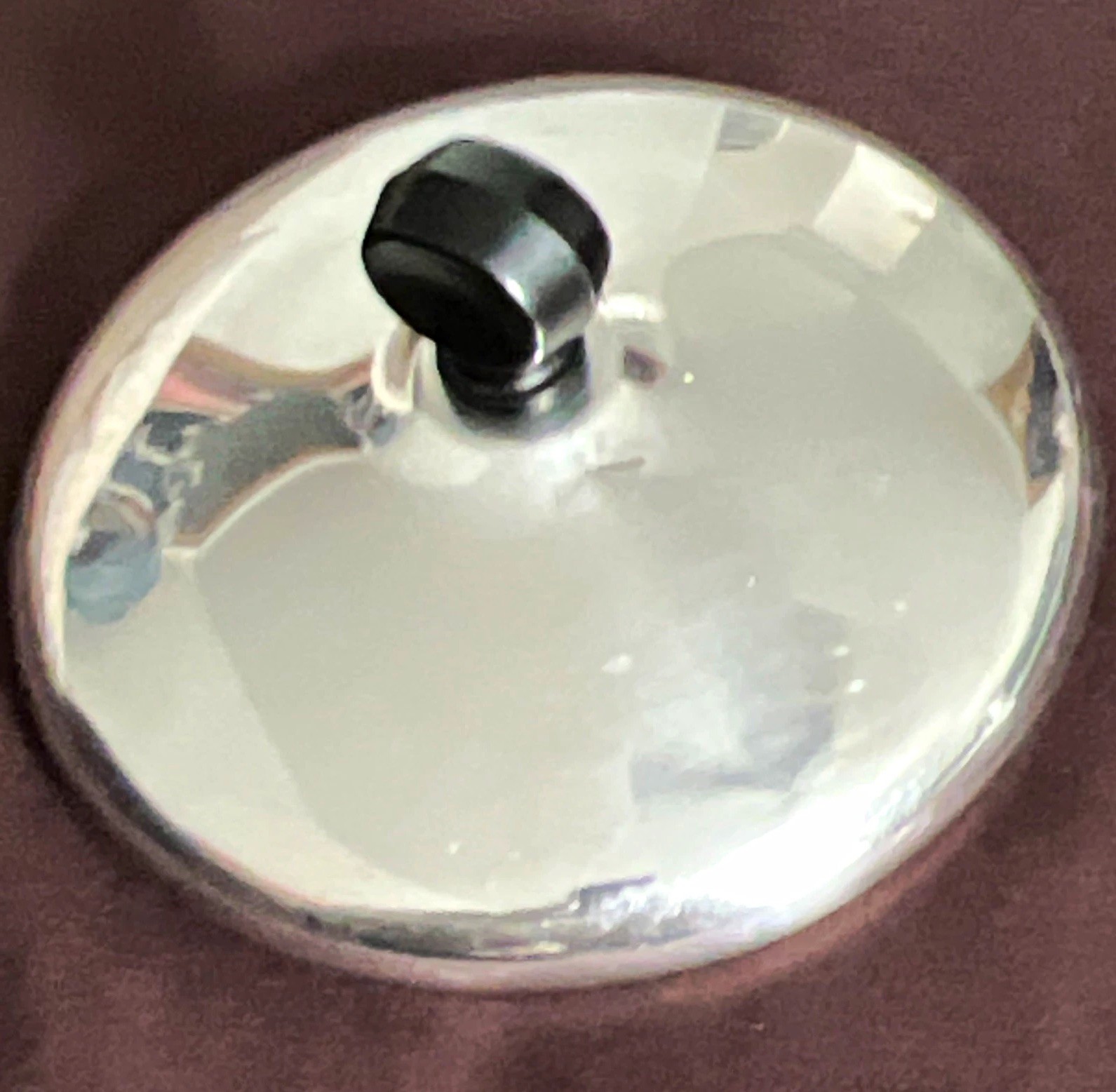 VTG Farberware Stainless Steel Saucepan Lid Round Silver w/Black Knob 1 qt 5.25”