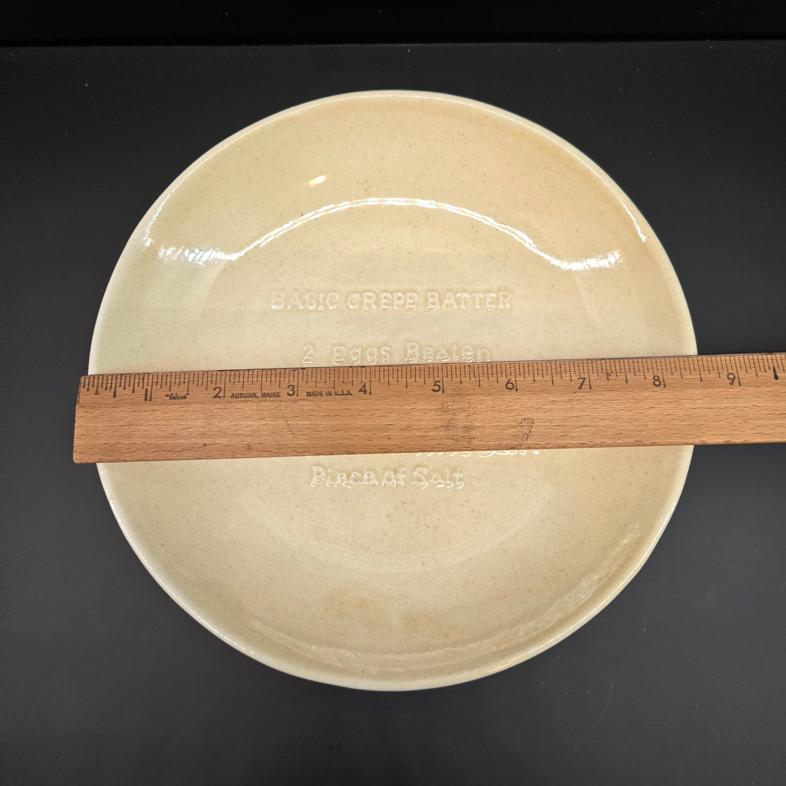 Creative Cookware Vintage Cast Iron Crepe Pan and Ceramic Batter Recipe Set