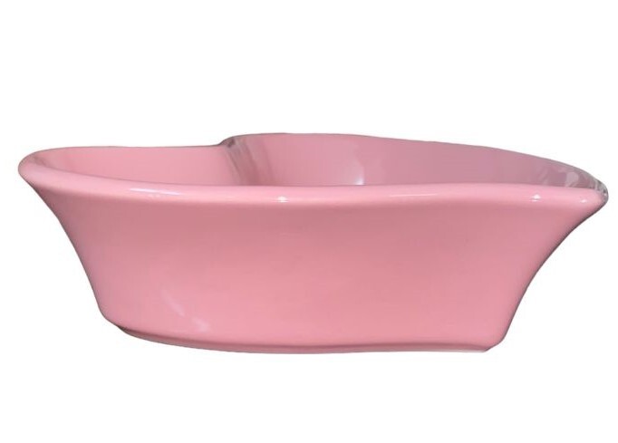 Chantal candy pink heart shaped 2 cup bakeware dish bowl new nwt