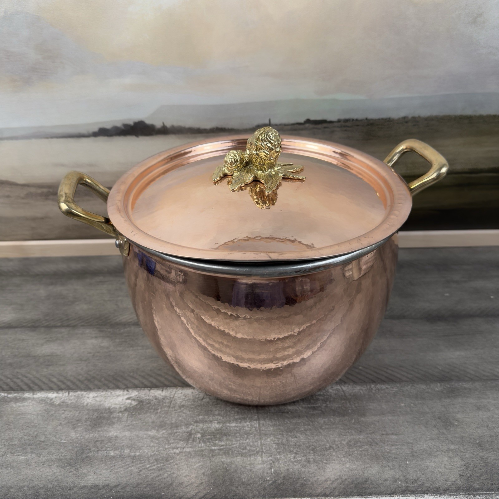 Ruffoni Historia Hammered Copper Stockpot W/Artichoke Knob 7.5-Qt. Mono *Read
