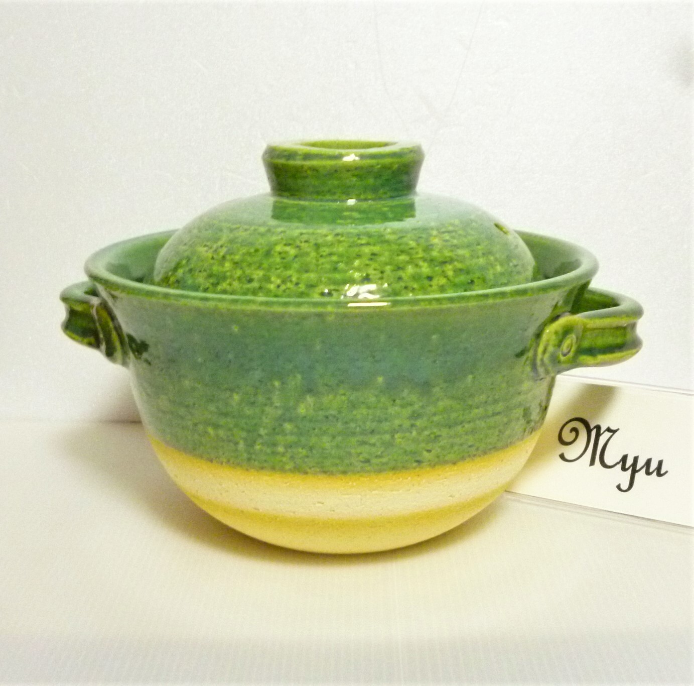 BANKO Ware Rice Clay Pot & Nagatanien Steam Plate RYOKUSAI Green Japanese DONABE