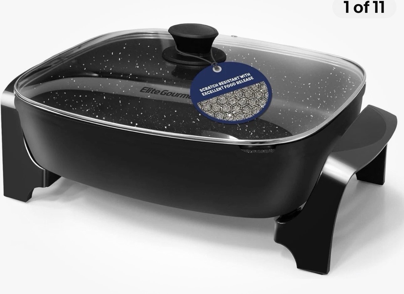 Elite Gourmet EG6203 Extra Deep 16″x13″x3.2″ 10.5Qt. Scratch Resistant, Easy