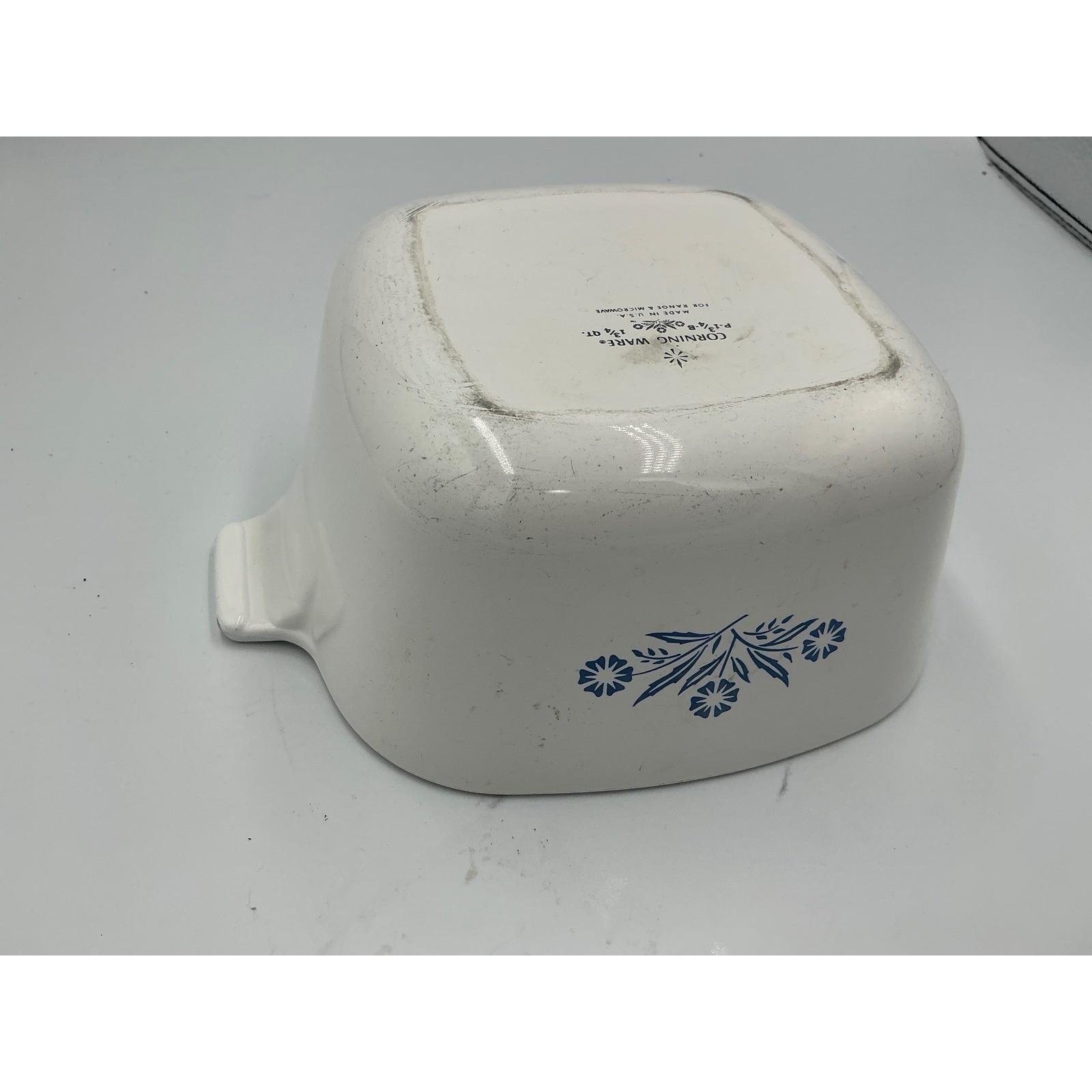 Vintage Corning Ware Blue Cornflower Casserole Dish P-1 3/4-B 1.75 QT White