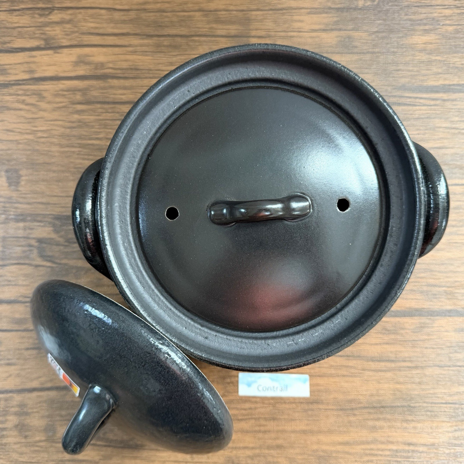 Donabe Clay Pot Earthen Ware Banko Ware Rice Cooker Double Lid 2-Go Japan