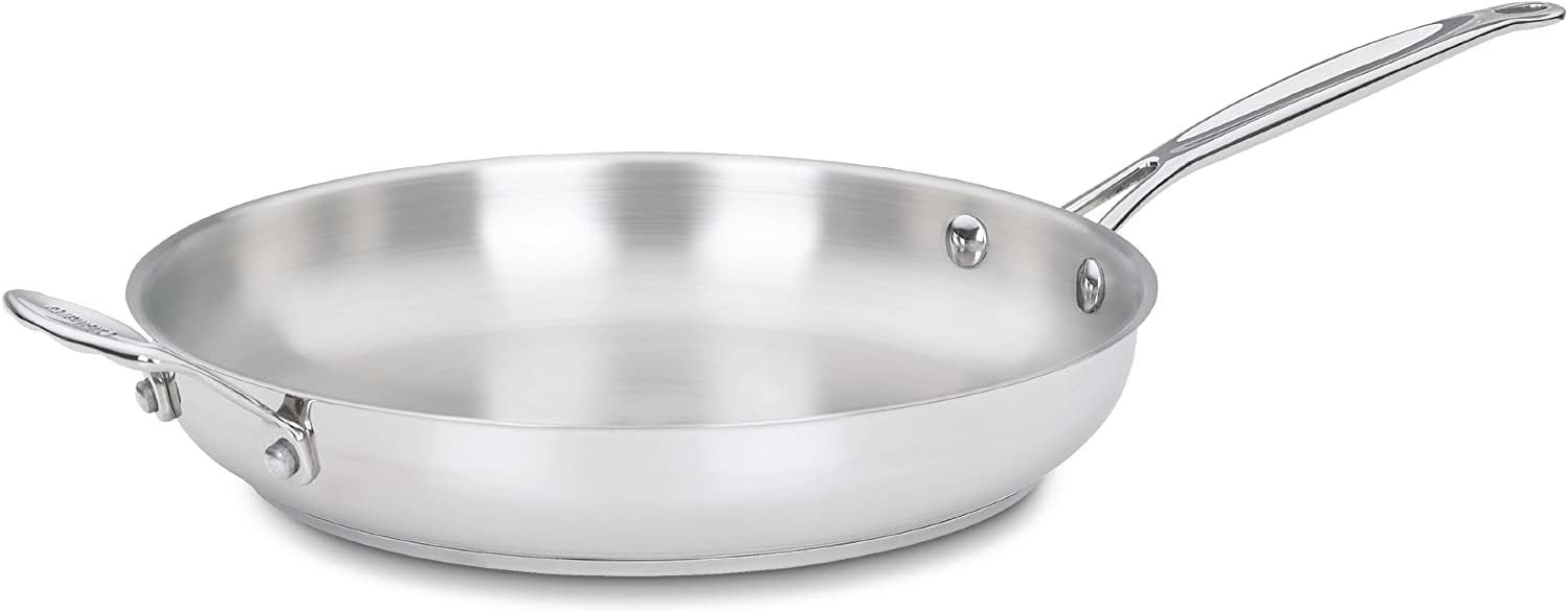 Cuisinart Chef’s Classic Stainless Steel 12″ Open Skillet W/Helper Handle, 12″