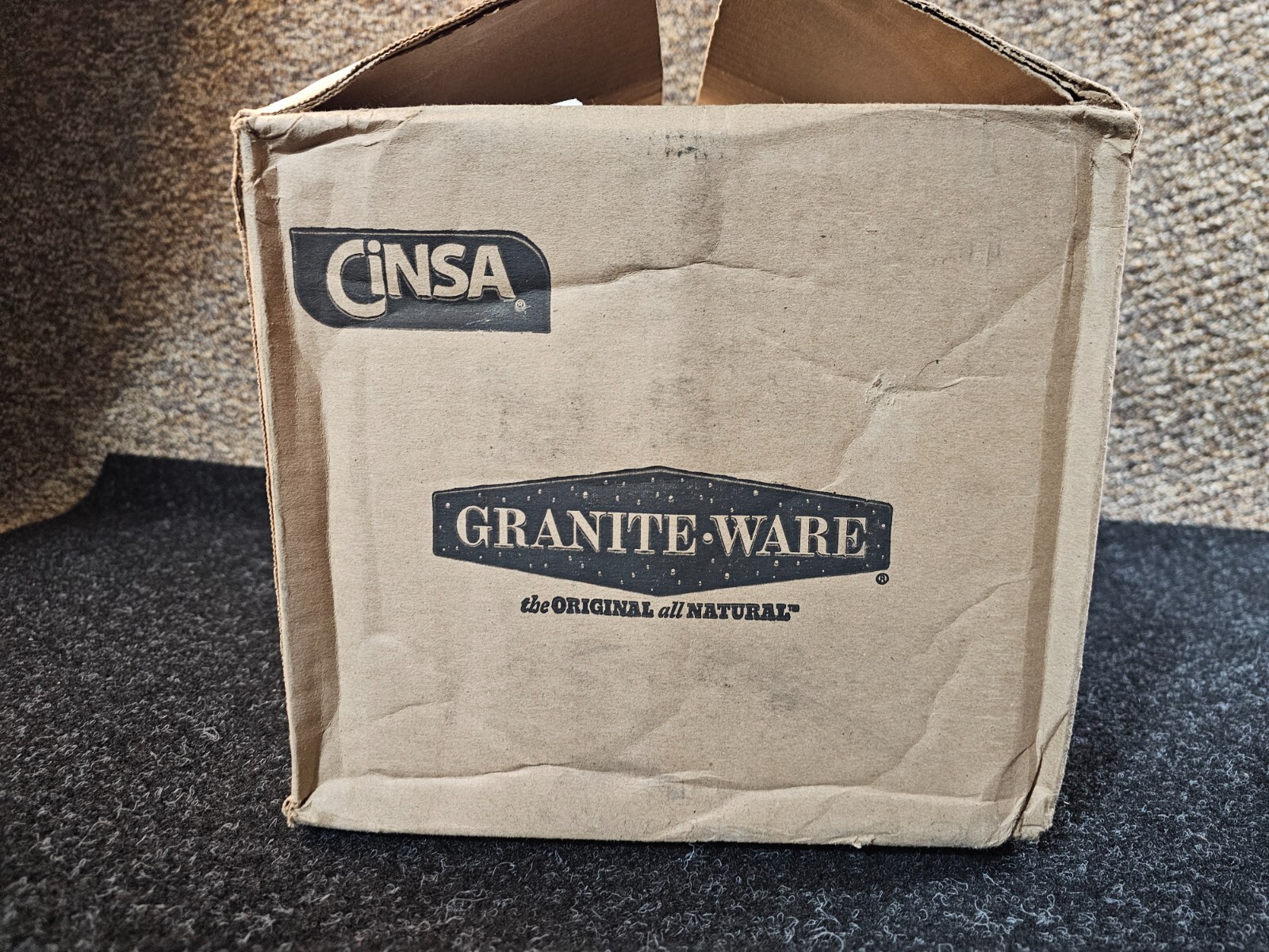 (QTY 2) Granite Ware Porcelain Plus Steel Core 12 Qt Stock Pot w/ Lid Black 6133