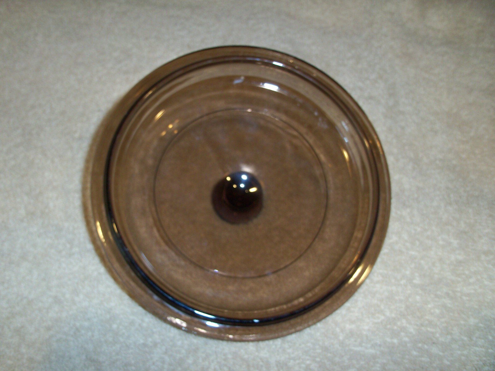 CORNING WARE PYREX REPLACEMENT LID ONLY VISIONS AMBER BROWN ROUND GLASS V-1-C