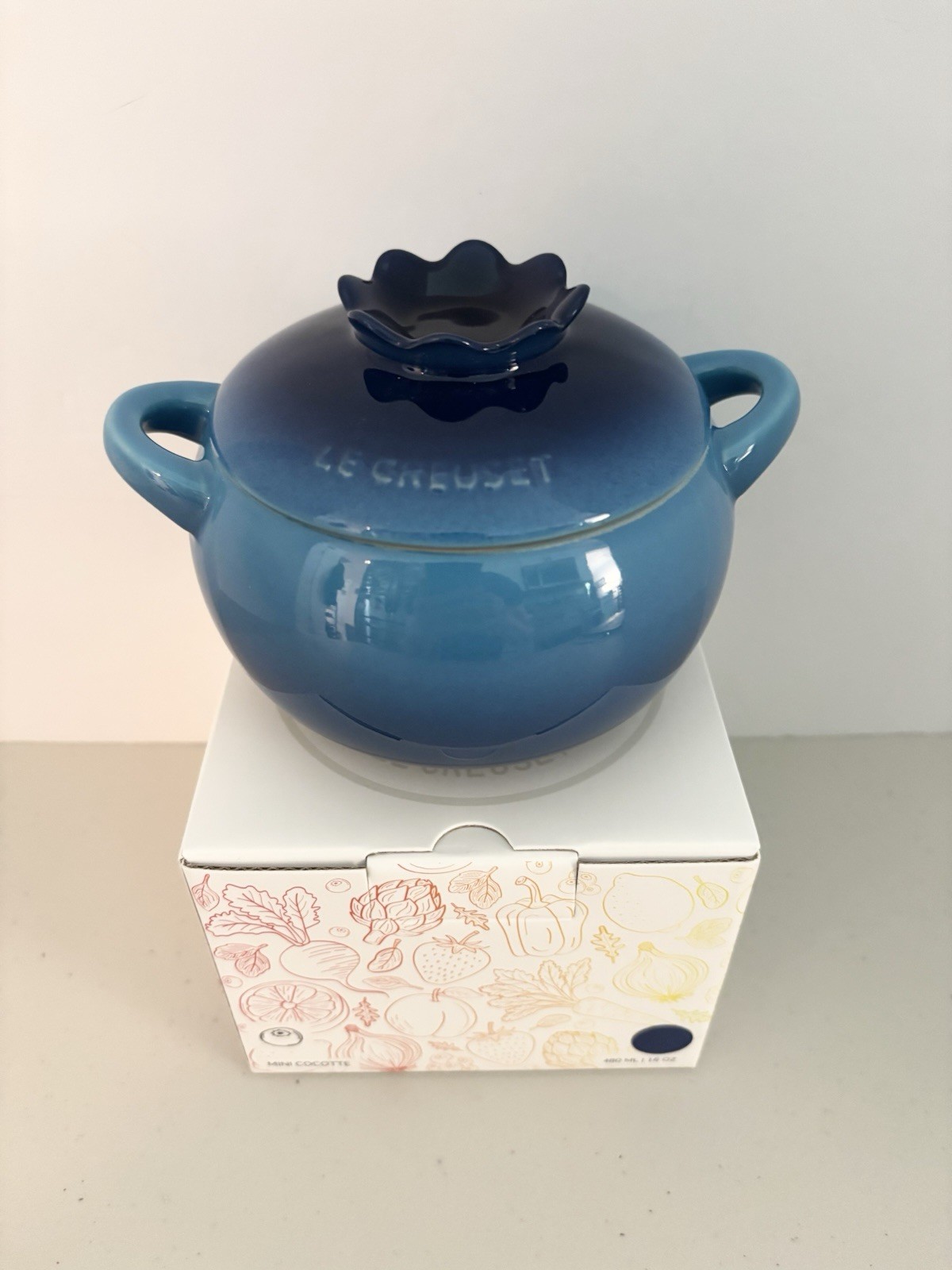 Le Creuset Blueberry Fruit Mini Cocotte Azure Blue 16oz – NEW