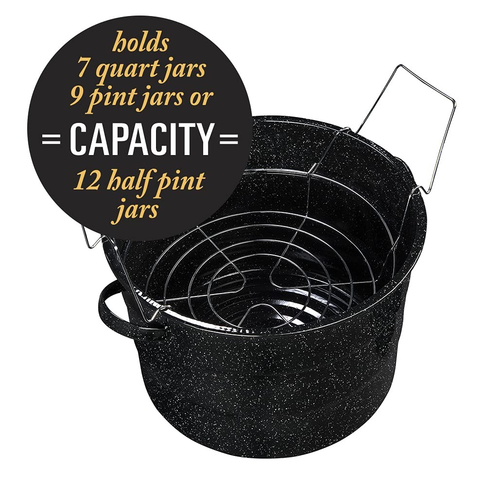 Canning Pot with Rack & Lid – 21 Quart Large Boiling Water Canning Set for Ja…