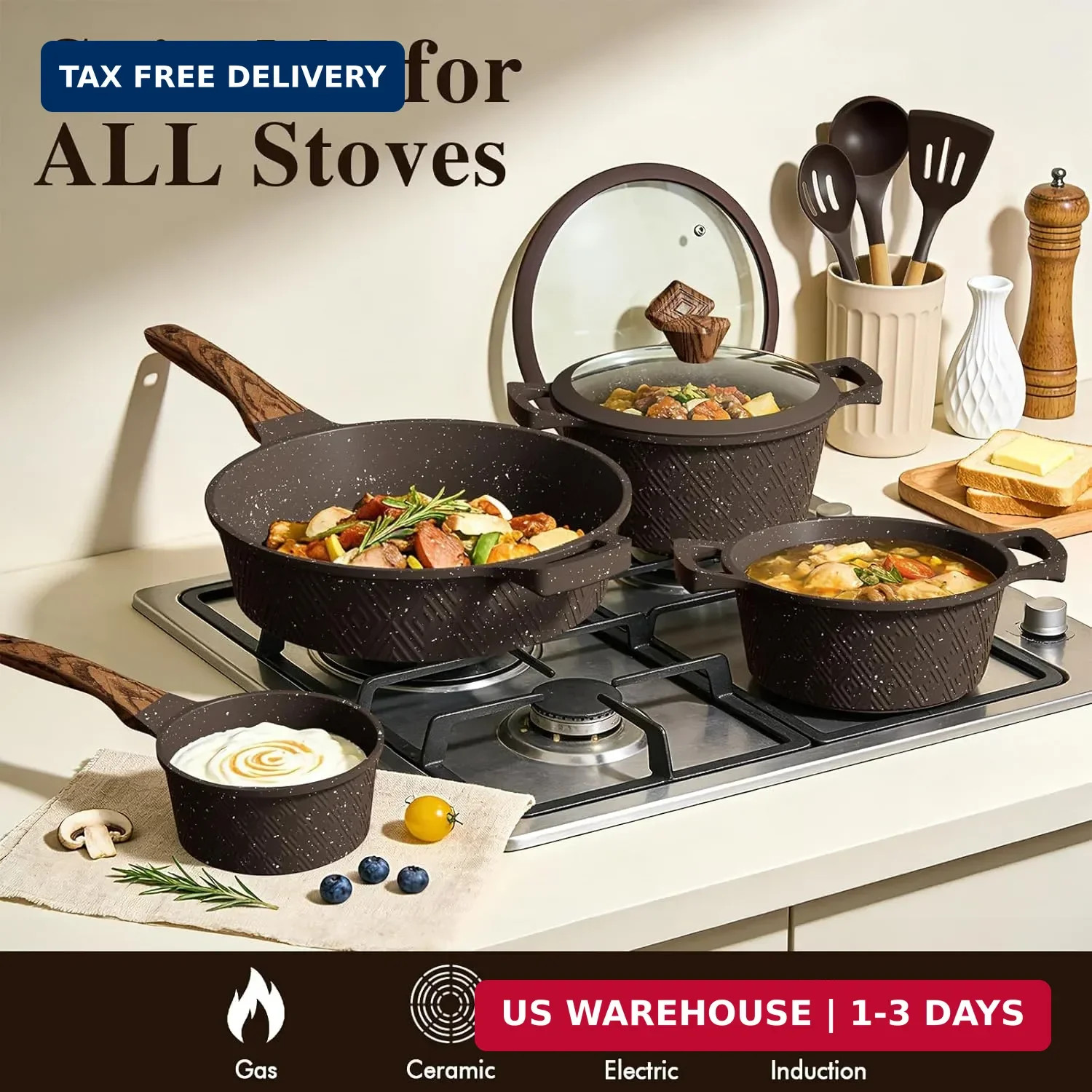 Umite Chef 26PCS Pots and Pans Set Non Stick, Nonstick Cookware Sets, Induction